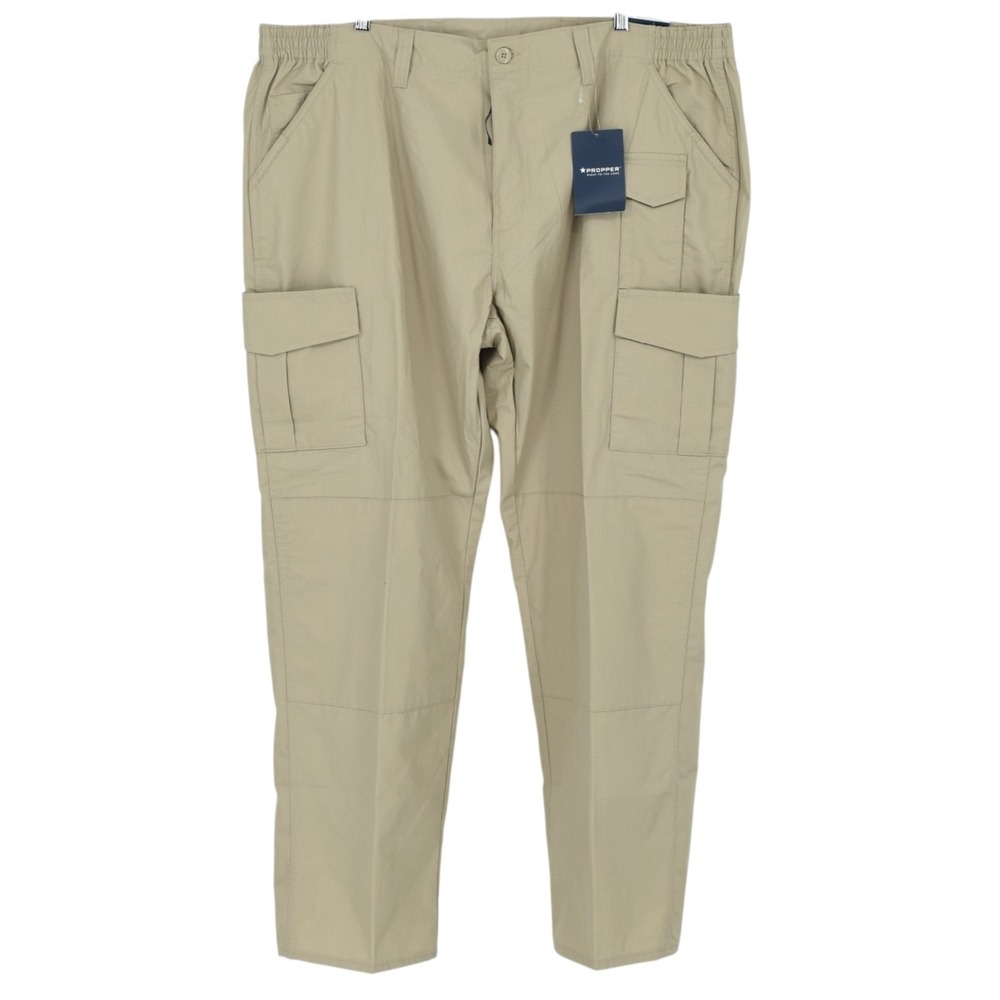 Propper Mens Uniform Tactical Pants NWT Khaki Beige Cargo Ripstop 48x35 F5251